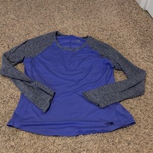 The North Face Women's Long Sleeve Top in Blue and Gray